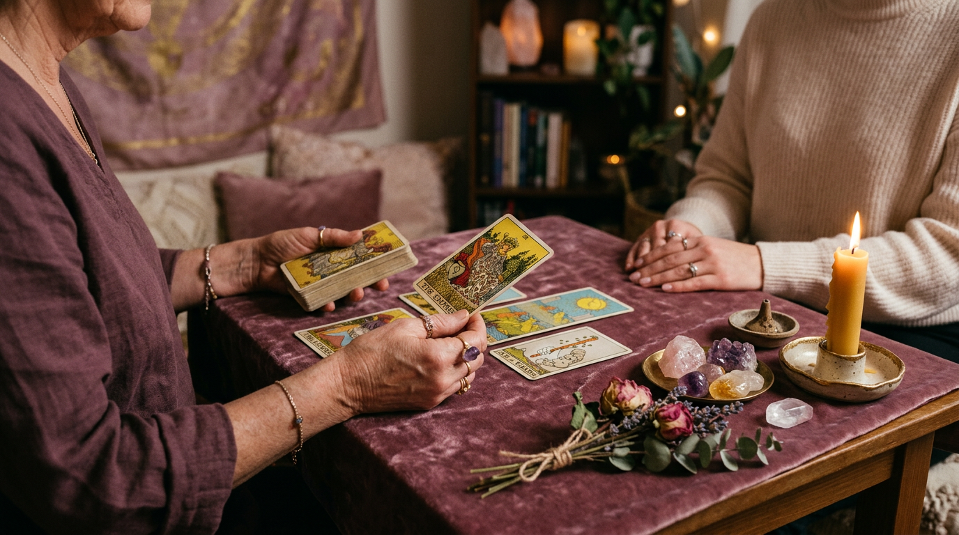 In-person tarot reading at Heart to Heart 111